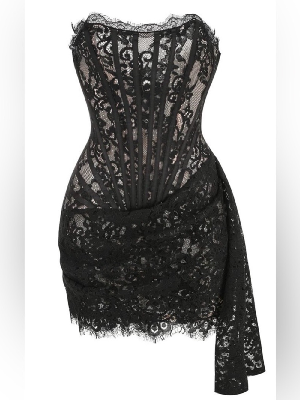 Brand NEW Black Lace Strapless Corset Mini Dress